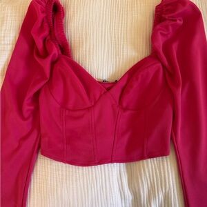 Womens brand new Zara puff sleeve crop